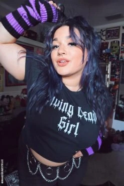 Dead Violets Striped Leg Warmers [Black/Purple] -Vampirefreaks Sale Store dead violets striped leg warmers blackpurple socks stockings 422994