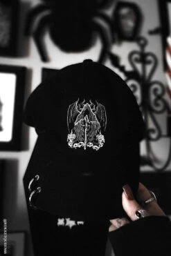 Grim Reaper Pierced Baseball Cap -Vampirefreaks Sale Store death distressed hat
