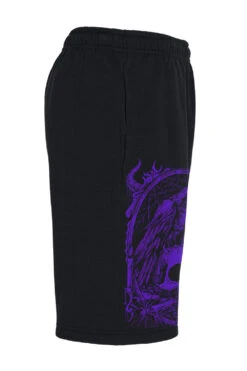 Death Raven Sweat Shorts [Unisex] -Vampirefreaks Sale Store death raven fleece shorts side