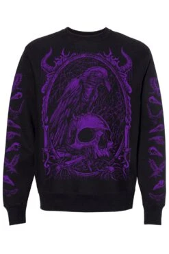 Death Raven Sweatshirt W/ Crow Sleeves [PURPLE]