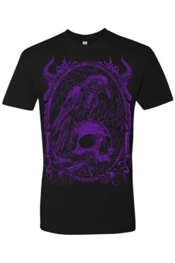 Death Raven T-shirt [PURPLE] -Vampirefreaks Sale Store death raven t shirt purple graphic t shirt 410057