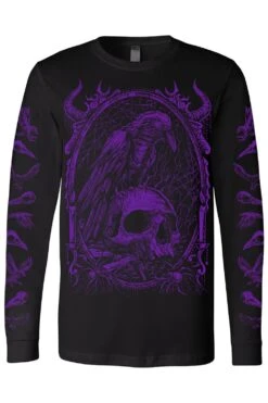 Death Raven T-shirt [PURPLE] -Vampirefreaks Sale Store death raven t shirt purple graphic t shirt 413445