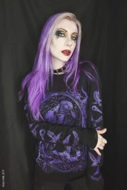 Death Raven T-shirt [PURPLE] -Vampirefreaks Sale Store death raven t shirt purple graphic t shirt 977849
