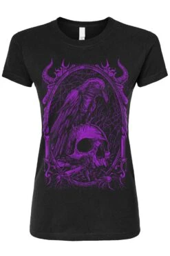 Death Raven T-shirt [PURPLE] -Vampirefreaks Sale Store death raven womens tshirt