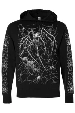 Death Spider Hoodie [Spiderweb Sleeves] -Vampirefreaks Sale Store death spider hoodie spiderweb sleeves mens outerwear 732263