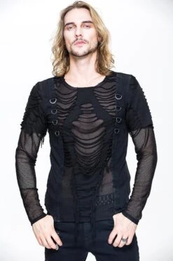 Deathtrap Shredded Tattered Top -Vampirefreaks Sale Store deathtrap shredded tattered top mens tops 945086
