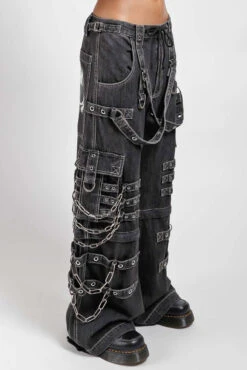 Tripp NYC Devil Skull Pants [Black Denim] -Vampirefreaks Sale Store denim punk pants