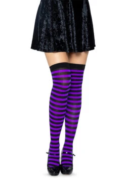 LEG AVENUE Stripe Thigh Highs [Various Colors] -Vampirefreaks Sale Store dfcvbgfgb