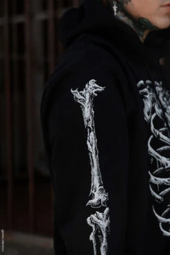 Bleeding Heart Skeleton Hoodie -Vampirefreaks Sale Store distressed hoodie