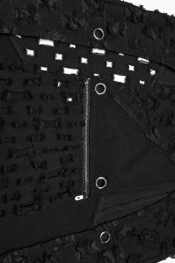 Dark Prophecy Leg Slit Skirt [Turns Into A Mini Skirt] -Vampirefreaks Sale Store distressed long skirt