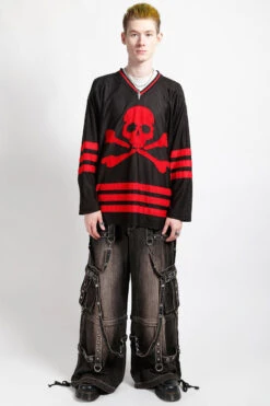 Tripp NYC Denim Strap Pants [Black Dirty Wash] -Vampirefreaks Sale Store distressed pants 87495b26 b58e 4ab6 a126 184b97ebbd58