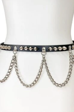 Doom & Gloom Draped Chain Studded Belt -Vampirefreaks Sale Store doom gloom draped chain studded belt belts 889157