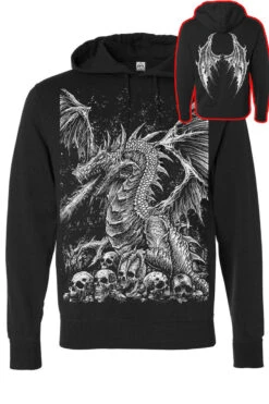 Dragon's Lair Pullover Hoodie -Vampirefreaks Sale Store dragons lair pullover hoodie mens outerwear 283341