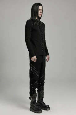 Dread Gothic Laced Up Shirt -Vampirefreaks Sale Store dread gothic laced up shirt mens tops 312738