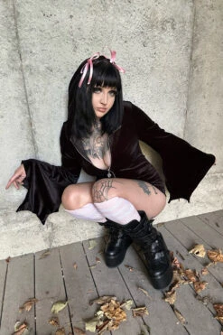 Dune Bat Goth Platform Boots [Blackout] -Vampirefreaks Sale Store dune bat goth platform boots blackout womens shoes 628191