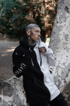 Split Mage Hoodie [Black/White] -Vampirefreaks Sale Store e boy fashion