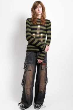 Tripp NYC Zip Lock Pants [Dirty Wash Blue Denim] -Vampirefreaks Sale Store e boy pants