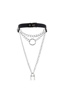 Layered Chain Choker Necklace -Vampirefreaks Sale Store egirl choker