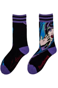 Elvira Unpleasant Dreemz Crew Socks -Vampirefreaks Sale Store elvira crew socks
