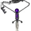 Elvira Dagger Necklace [PURPLE] -Vampirefreaks Sale Store elvira dagger necklace purple jewelry 341255