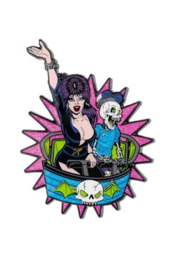 Elvira Ghostcoaster Glitter Enamel Pin
