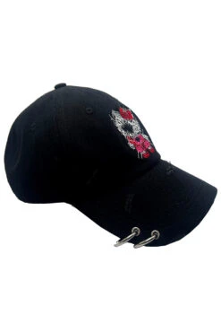 Hell Kitty Pierced Baseball Cap -Vampirefreaks Sale Store embroiderd cat hat
