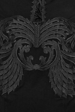 Embroidered Bones Gothic Maxi Dress -Vampirefreaks Sale Store embroidered bones gothic maxi dress dresses 322008