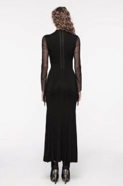 Embroidered Bones Gothic Maxi Dress -Vampirefreaks Sale Store embroidered bones gothic maxi dress dresses 536372