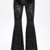 Dark Countess Embroidered Velvet Flares -Vampirefreaks Sale Store embroidered goth pants