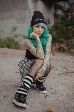 Love At First Bite Striped Leg Warmers [Black/White] -Vampirefreaks Sale Store emo beanie 8876df0a d292 4d29 9122 8226f29d422b