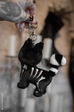 Skelekitty Plush Keychain -Vampirefreaks Sale Store emo cat plush keychain