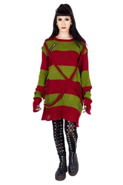 Amalric Jumper Sweater [Red/Green] -Vampirefreaks Sale Store emo clothing 569a4877 f806 418d bc3b fe4be0a3599a
