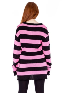 Oriana Jumper Sweater [BLACK/PASTEL PINK] -Vampirefreaks Sale Store emo clothing 7a2bdb67 ad23 4ed1 89be 63eea27b0ab1