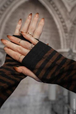 Steampunk Striped Arm Warmers [BLACK/BROWN] -Vampirefreaks Sale Store emo gloves 5d246e3b 447b 4534 9fe7 ac8d1708cc9a