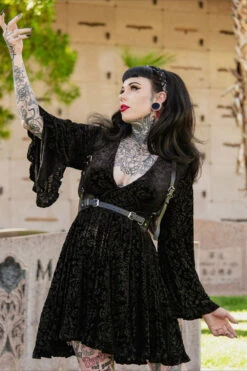 Nynx Vegan Leather Harness -Vampirefreaks Sale Store emo gothic harness