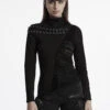 Villainous Asymmetric Lace-Up Top 20 Villainous Asymmetric Lace-Up Top -Vampirefreaks Sale Store emo long sleeve top