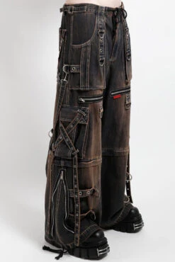 Tripp NYC Dirty X-Strap Pants [DIRTY WASH BLUE DENIM] -Vampirefreaks Sale Store emo mens clothes d9964aab 1559 4d11 8e50 fe1605005924