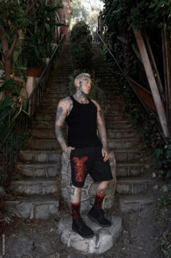 Vampire Castle Sweat Shorts [Unisex] -Vampirefreaks Sale Store emo mens clothing 1236a7ac b421 46fd 836e 03bfb5b78c39