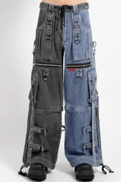 Tripp NYC X-Strap Split Denim Pants [BLACK DENIM/INDIGO BLUE] -Vampirefreaks Sale Store emo pants 7c8ea4bc 752d 423b b426 00e969ce1ec6