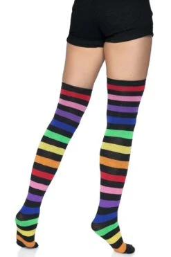 LEG AVENUE Emo Rainbow Thigh High Socks -Vampirefreaks Sale Store emo rainbow thigh high socks socks stockings 462691