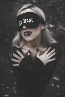 At Rest | Silk Sleeping Mask [Deathly Tired Black] -Vampirefreaks Sale Store emo sleep mask