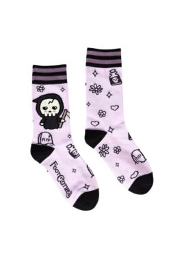 Pastel Goth Grim Reaper Crew Socks -Vampirefreaks Sale Store emo socks 46d3cae1 9e20 45bf 8683 a07972316a48