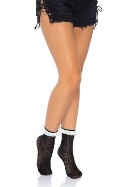 LEG AVENUE Ghost Lace Crochet Socks [Black/White] -Vampirefreaks Sale Store emo socks eee7b403 e461 41f2 b4b3 3da76b5dae52