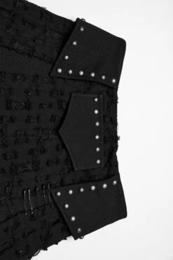 Morose Shredded Safety Pin Mini Skirt -Vampirefreaks Sale Store emo womens skirt