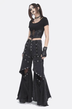 Ragged Boho Goth Wide Leg Flares -Vampirefreaks Sale Store eyelet pants 03b6d49f f84d 4431 9bff 5b03b155567b
