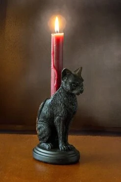 Alchemy Faust's Familiear Cat Candle Holder -Vampirefreaks Sale Store fausts familiear cat candle holder housewares 879973