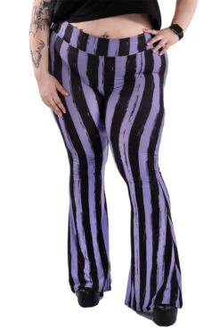 Purple And Black Striped Hellz Bellz Flares [BLACK/PURPLE] -Vampirefreaks Sale Store fbfdfdb