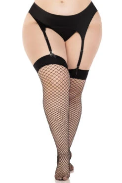 LEG AVENUE Venom Thigh High Fishnet Stockings [Plus Size] -Vampirefreaks Sale Store fishnet thigh highs