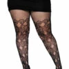 LEG AVENUE Tattooed Scallops Fishnet Stockings [PLUS SIZE]