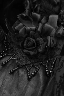 Flared Sleeve Tiered Gothic Gown -Vampirefreaks Sale Store floral maxi dress